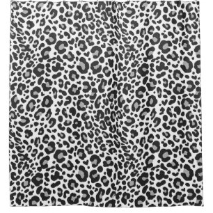 Cortina Para Box Padrão Animal Do Leopardo Preto E Branco