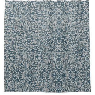 Cortina Para Box Padrão antigo de saída Vestida deixa fundo azul