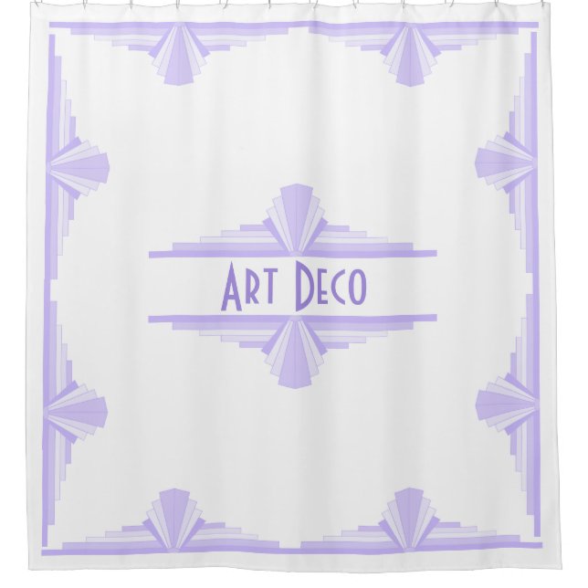 Cortina Para Box Padrão Art Deco em Lilac (Frente)