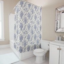 Padrão Azul Toile de Jouy Francês Country Vintage 