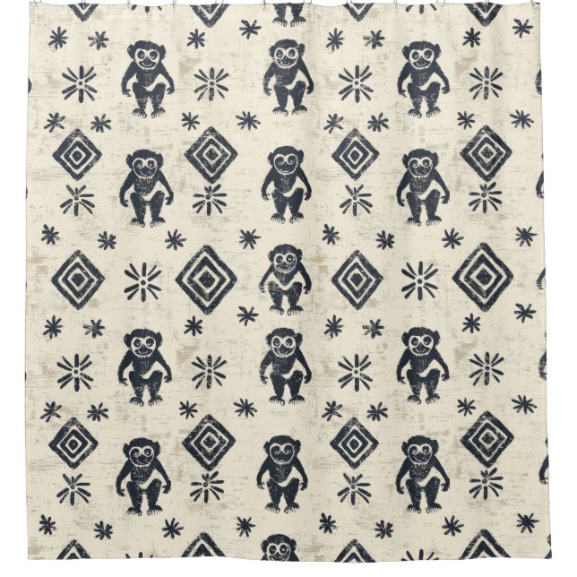 Cortina Para Box Padrão Boho Monkey Jungle Safari (2) (Frente)