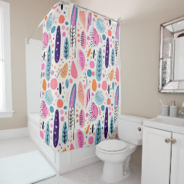 Cortina Para Box Padrão Botânico Pastel BOHO Chic