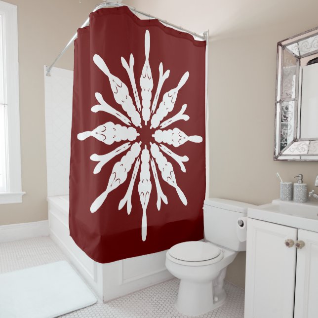 Cortina Para Box Padrão branco na moda no Borgonha (In Situ)