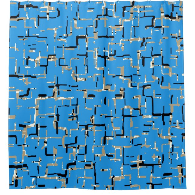 Cortina Para Box Padrão Branco preto bege azul muito exclusivo (Frente)