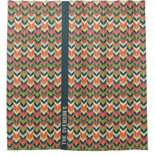 Cortina Para Box Padrão Chevron Personalizável com Cor Retroativa P
