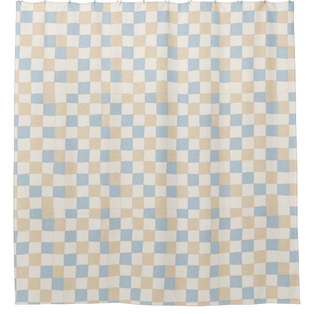 Cortina Para Box Padrão Clássico de Patchwork de Xadrez (Frente)