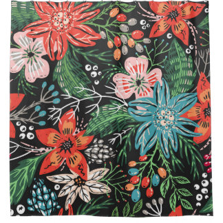 Cortina Para Box Padrão Colorido de Natal