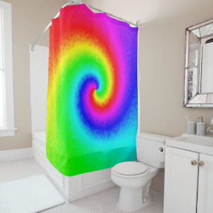 Cortina Para Box Padrão Colorido de Tie Dye Rainbow Swirl Summer