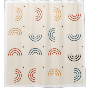 Cortina Para Box Padrão contínuo de Arcos Arco-íris Boho