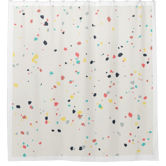 Cortina Para Box Padrão contínuo de manchas de Terrazzo (Frente)