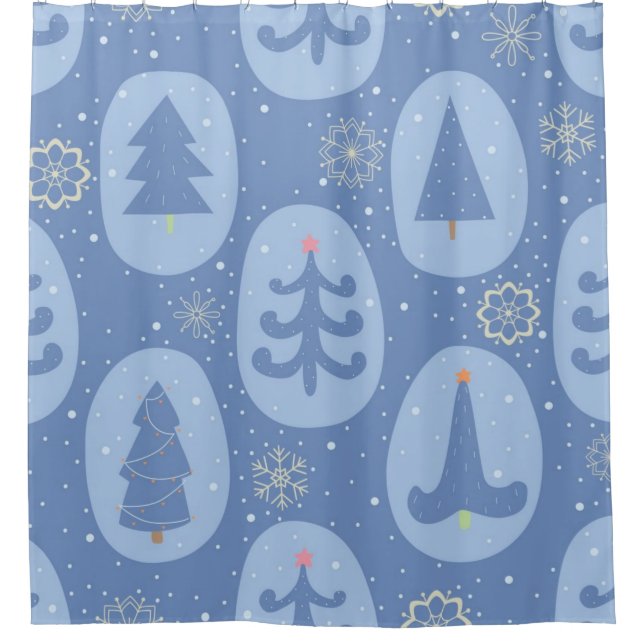 Cortina Para Box Padrão da árvore de Natal (Frente)