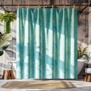 Cortina Para Box Padrão das palmeiras tropicais azuis-claras