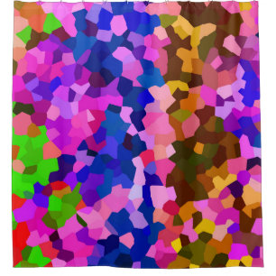 Cortina Para Box Padrão de Abstrato Cristal Iridescente