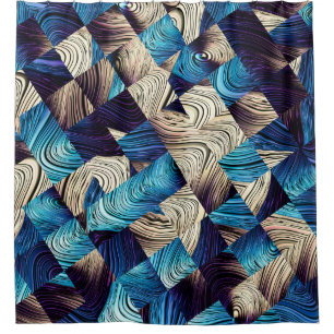 Cortina Para Box Padrão de abstrato de arte digital. imagem azul ab