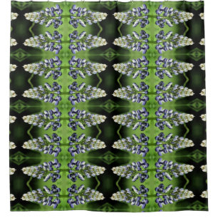 Cortina Para Box Padrão de Abstrato de Flor de Lupina Roxo