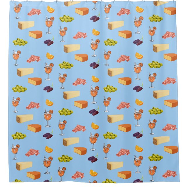Cortina Para Box Padrão de Aperol e Queijo (Frente)