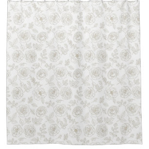 Cortina Para Box Padrão de Arte de Linha Botânica Minimalista (4)