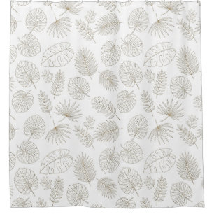 Cortina Para Box Padrão de Arte de Linha Botânica Minimalista (5)