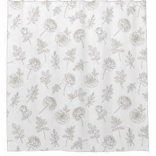 Cortina Para Box Padrão de Arte de Linha Botânica Minimalista (8)