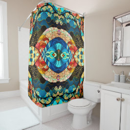 CORTINA PARA BOX PADRÃO DE ARTE FLORESTAL JAPONÊS