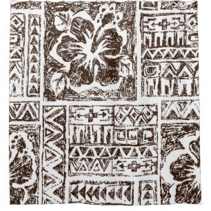 Cortina Para Box Padrão de arte tropical tribal do Havaí indígenas