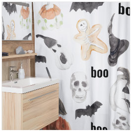 Cortina Para Box Padrão de Assustação Colorida do Halloween |Feliz 