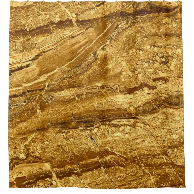 Cortina Para Box Padrão de azulejos de ouro natural (Frente)