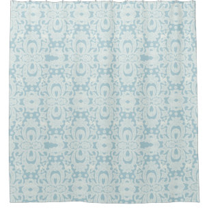 Cortina Para Box Padrão de Brocade de Chique Azul Francês