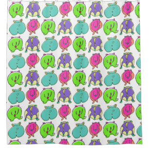 Cortina Para Box Padrão de Bumbuns de Hamster Coloridos