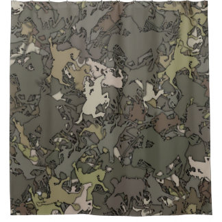 Cortina Para Box Padrão de Camouflage Cowboy