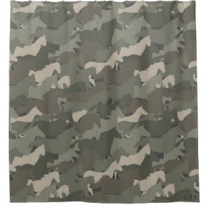 Cortina Para Box Padrão de Camuflagem de Cavalos Selvagens