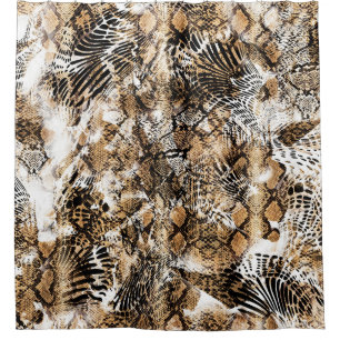 Cortina Para Box Padrão de Camuflagem Leopardo Zebra Colorida