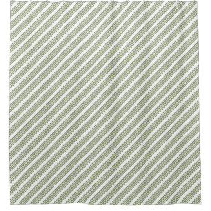 Cortina Para Box Padrão de cinco faixas verde-oliva e branco