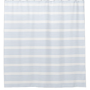 Cortina Para Box Padrão de cinco listras azul-claro e branco