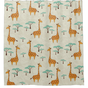 Cortina Para Box Padrão de colheita da árvore Giraffe.