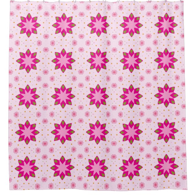Cortina Para Box Padrão de confete de flor de pétala (Frente)
