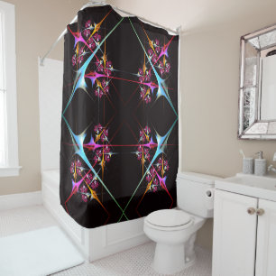 Cortina Para Box Padrão de cor de Abstrato de arte moderna, cor-de-