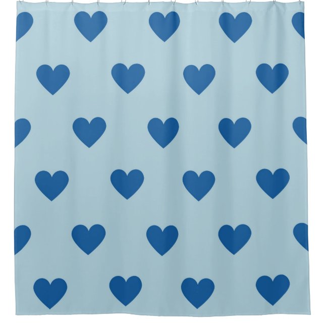 Cortina Para Box Padrão de Coração Simples Azul (Frente)
