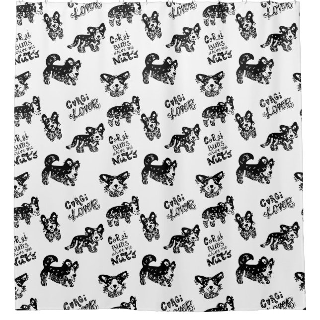 Cortina Para Box Padrão de Corgi Cute (Frente)