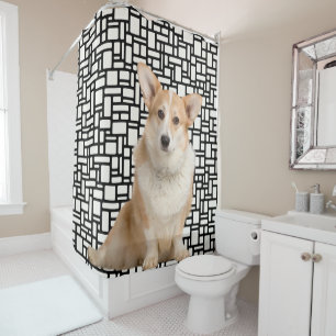 Cortina Para Box Padrão de Corgi de Abstrato Bonito