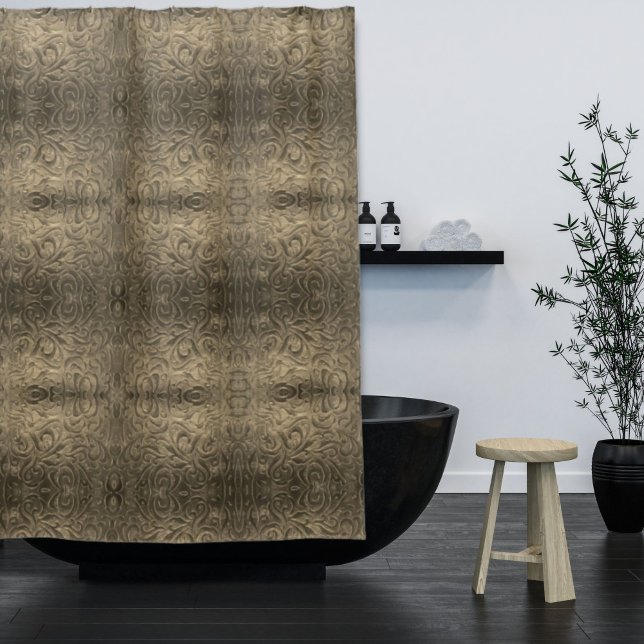 Cortina Para Box Padrão de couro russo castanho do oeste (Rustic brown western country leather pattern shower curtain)