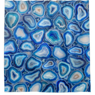 Cortina Para Box Padrão de cristais de Artes de Agato Azul