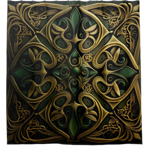 Cortina Para Box Padrão de decoração de Xadrezes Ornamentais de Bro