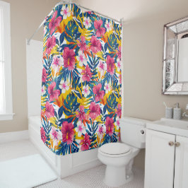 Cortina Para Box Padrão de Design de Paraíso Floral Tropical Vibran