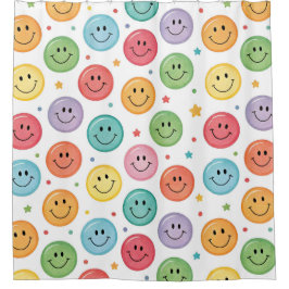 Cortina Para Box Padrão de Emoji Sorridente