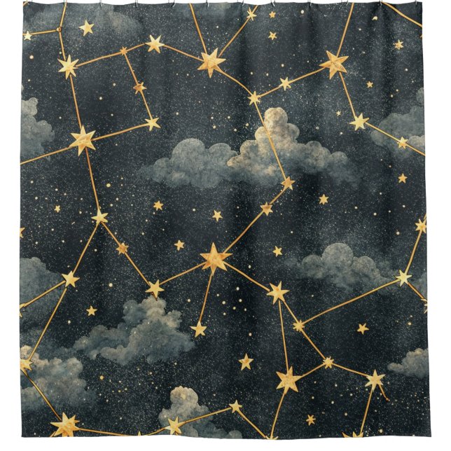 Cortina Para Box Padrão de Estrelas da Constelação Celeste (1) (Frente)