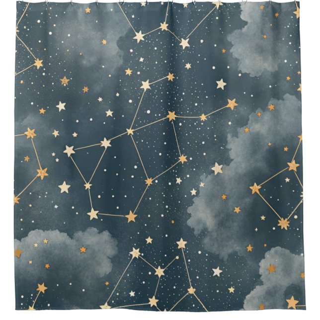 Cortina Para Box Padrão de Estrelas da Constelação Celeste (4) (Frente)
