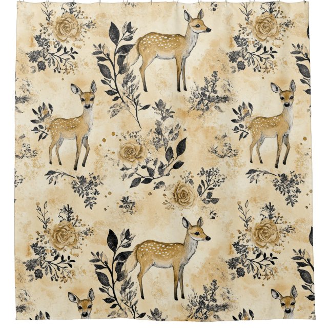 Cortina Para Box Padrão de Fawn da Floresta Caprichosa (Frente)