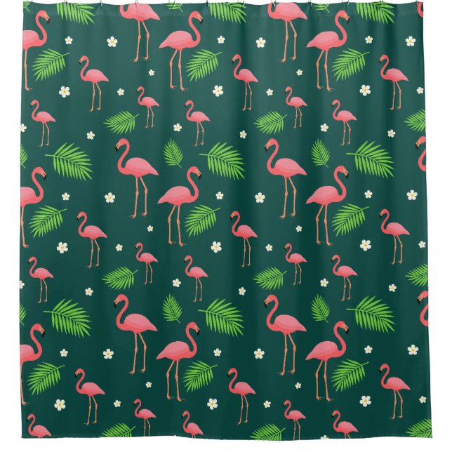 Cortina Para Box Padrão de Flamingo Tropical (Frente)