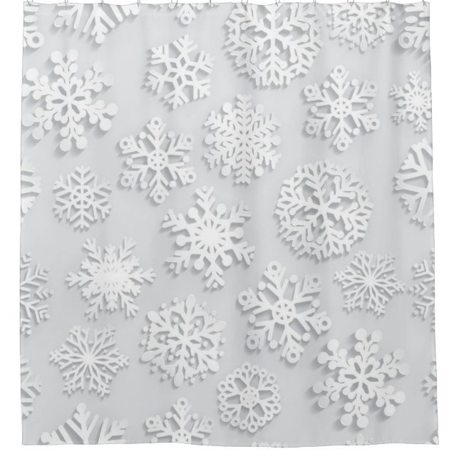 Cortina Para Box Padrão de floco de neve	 (Frente)